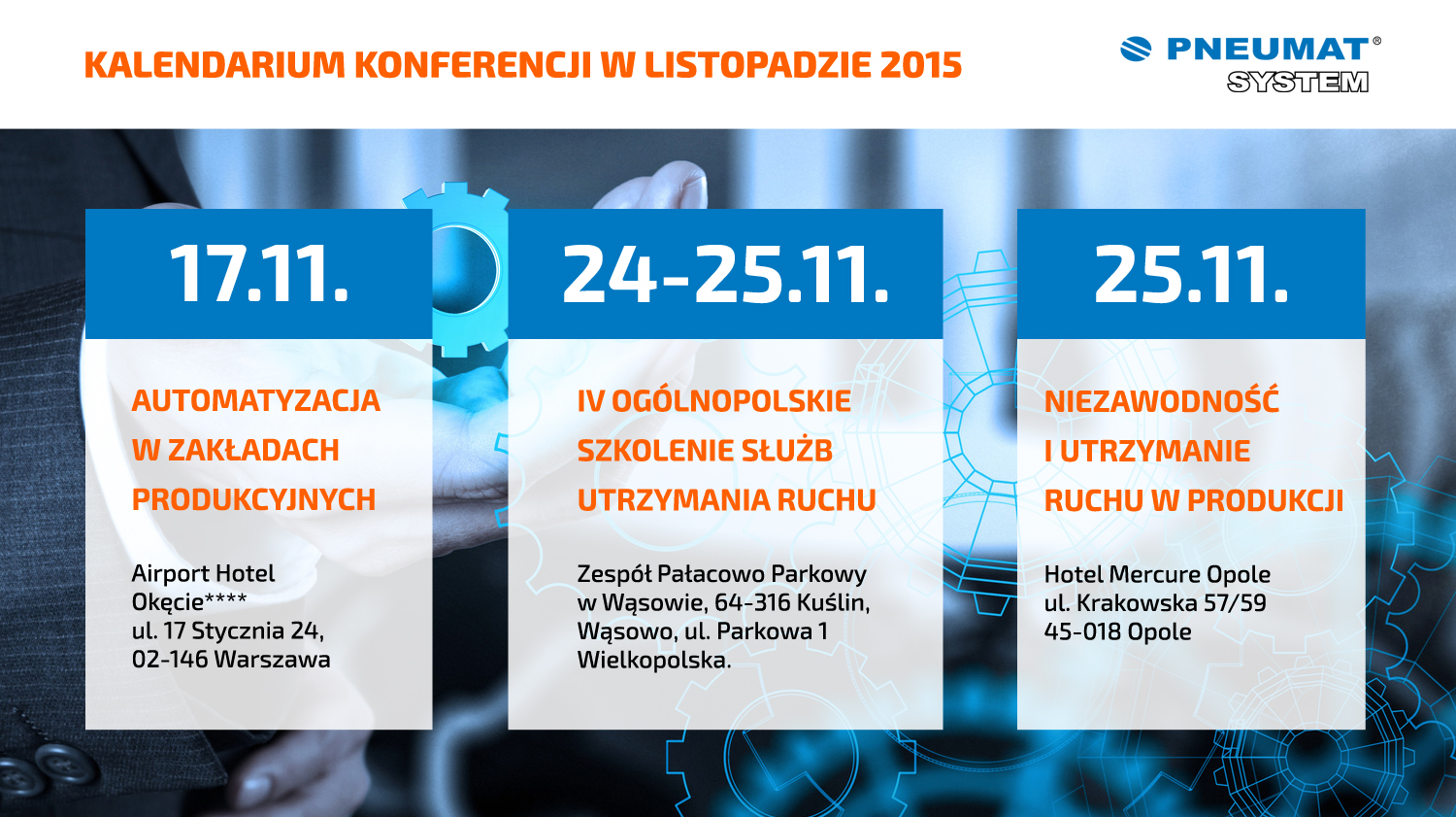 Kalendarium konferencji w listopadzie 2015