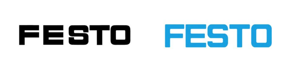 Etapy zmian logo FESTO