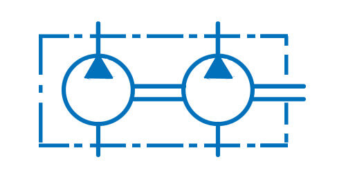 Symbol przetwarzający energię - pompa dwustrumieniowa