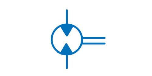 Symbol przetwarzający energię - Silnik o stałej chłonności o dwóch kierunkach przepływu