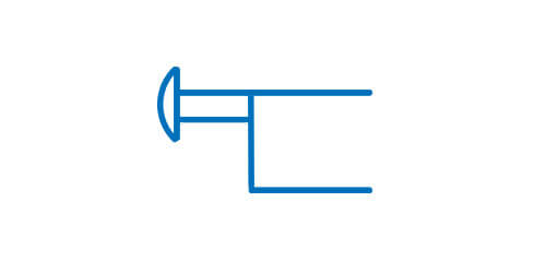 Symbol graficzny przycisku wciskanego z jednym kierunkiem działania