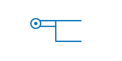 Symbol graficzny rolki z dwoma kierunkami działania