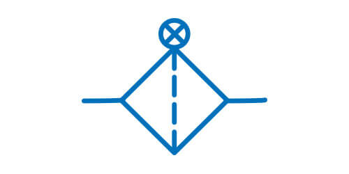 Symbol graficzny filtra ze wskaźnikiem zanieczyszczeń