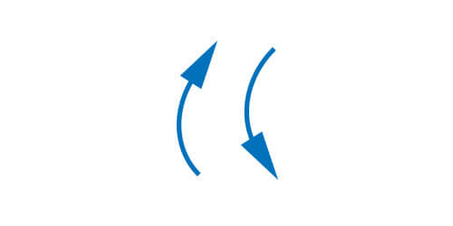 Symbol graficzny ruchu obrotowego w wyznaczonym kierunkiem