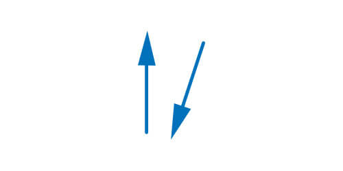 Symbol graficzny strzałki prostej lub ukośnej informujący o kierunku przepływu płynu