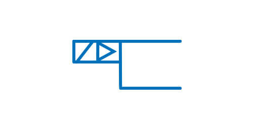 Rysunek techniczny kompletnego urządzenia przy sterowaniu szeregowym (AND) zawierający symbole rysowane w jednej linii