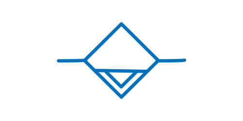 Symbol graficzny zaworu spustowego oddzielacza, ze spustem automatycznym