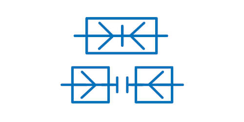 Symbol graficzny szybkozłączki bez mechanicznie otwieranych zaworów zwrotnych
