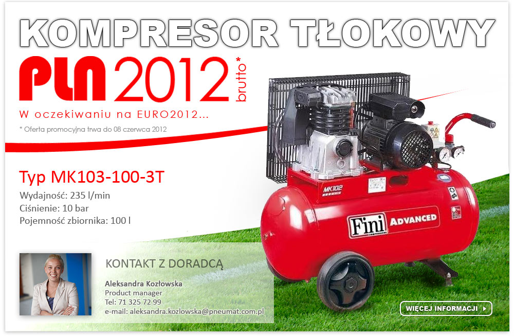 Kompresor tłokowy - 2012 PLN w oczekiwanu na EURO2012