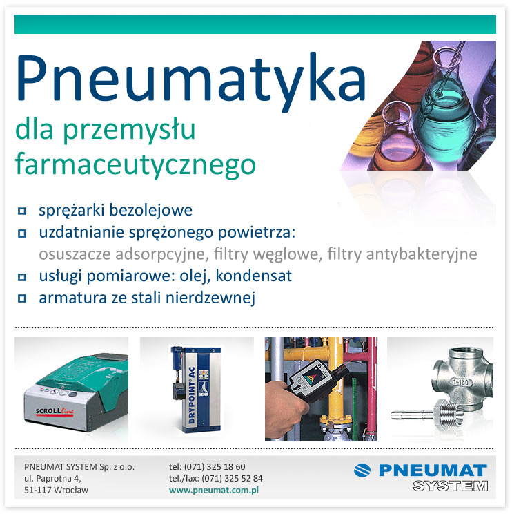 Pneumatyka dla przemysłu farmaceutycznego